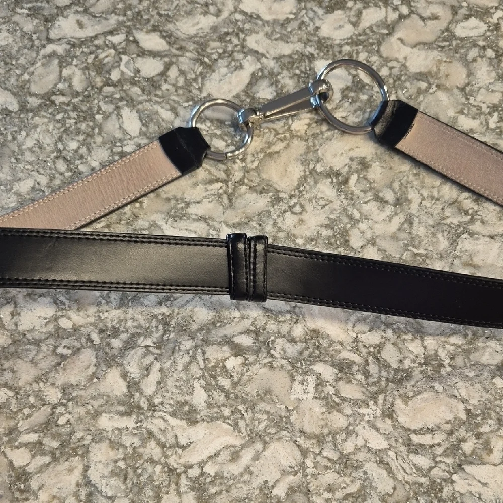 Ellen Tracy Black and Silver Women's Belt 37 Inches